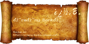 Örmény Benkő névjegykártya